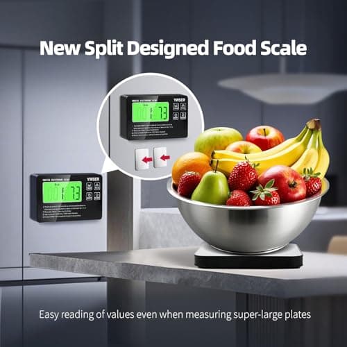 33lb Wireless Magnetic Digital Kitchen Scale with Remote LCD Display, Split-Designed for Easy Cleaning, 0.1oz/1g Precision, 7 Units, Tare Function for Baking, Cooking, Meal Prep - Thumbnail 5