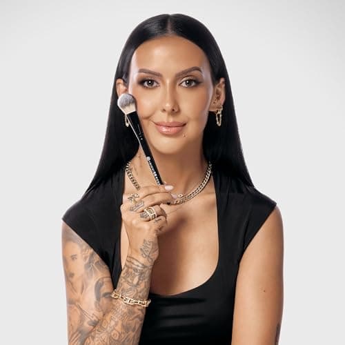 BK BEAUTY - NIKKI LA ROSE N17 MULTI-PRO FACE BRUSH – Dual-Sided Paddle Brush for Face Application, Liquid, Powder Blending - Bronzer, Contour, Blush, Foundation - Thumbnail 3