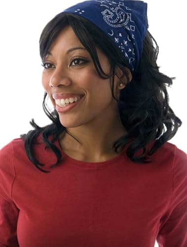 EVERY-VILLE Where EVERYone is Welcome Navy Blue Bandanas - 3 Pack Gift Set, 100% Cotton, Paisley, 22x22 Inches - Thumbnail 4