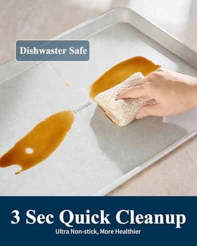 Ymiton 7PCS Nonstick Baking Sheet Set - 10x15in Jelly Roll Pan with Wire Rack, Silicone Spatula & 4 Cookie Cutters, Thickened Carbon Steel, Oven Safe 450°C, Salted Gray - Thumbnail 5