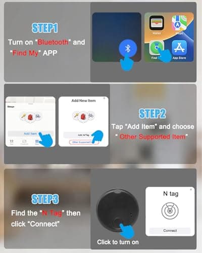 Air Tracker Tags-2 Pack - for iOS Only - Bluetooth Keys Finder Luggage Tracker Compatible with Apple Find My APP, Item Locator for Luggage, Backpack, Suitcases - Thumbnail 4