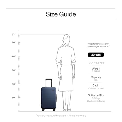 DTA Nova Lightweight PC Hard Shell Suitcase, 20-inch International Carry On Luggage Airline Approved with TSA Lock, 360 Silent Spinner Wheels- Ideal for Travel Suitcase (Blue, Carry-on 20-Inch) - Thumbnail 4
