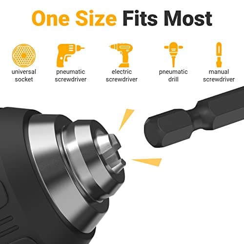 Impact Socket Adapter Set for Drill - Tools for Men Gadgets 1/4" 3/8" 1/2" Impact Grade Driver Bit Set Extension Bit with Holder Ratchet Wrench Nut Hex Drive Adapter Hand Power Accessories Cool Stuff - Thumbnail 3