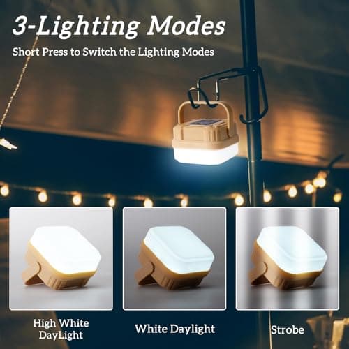 4 Packs Rechargeable Camping Lights LED Camping Lantern, 300LM, 3 Light Modes, Portable IP53 Waterproof Tent Lights for Camp, Outdoor,Hiking, Fishing,Emergency Outage - Thumbnail 2