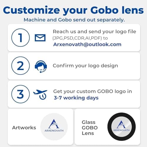 ARXENOVATH 50w Logo Projector for Business Custom GOBO Projectors Rotating Store Floor Personalized Wall Outdoor Waterproof IP67 Image for Shop Advertising,Wedding Stage - Thumbnail 5