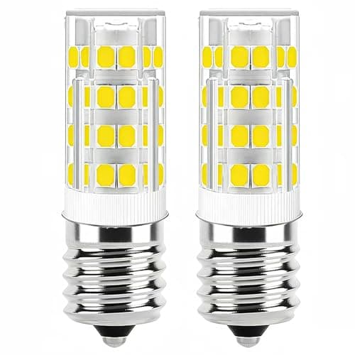 E17 LED Bulb Dimmable, 5W Microwave Over Stove Bulb, 400 LM, 6000K Daylight white,120V,40W Incandescent Equivalent, Replacement for Microwave, oven stovetops, Range Hoods, and Refrigerator, 2 pack - Image 1