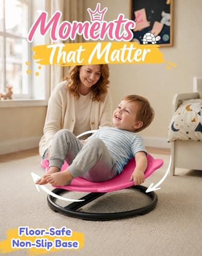 Oranmew Turtle Spinning Chair for Autistic Kids – Sensory Spinning Toy, Spin Chair for Kids Autism, Sensory Swivel Seat for Balance, Coordination, Focus & ADHD Support, Autism Sensory Products (Pink) - Thumbnail 5