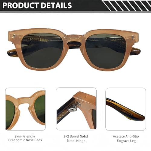 ROCKNIGHT HD UV400 Polarized Sunglasses Women Polarized UV Protection Unbreakable Comfortable Flat Green Lens Outdoor Walking Beach Sunglasses - Thumbnail 3