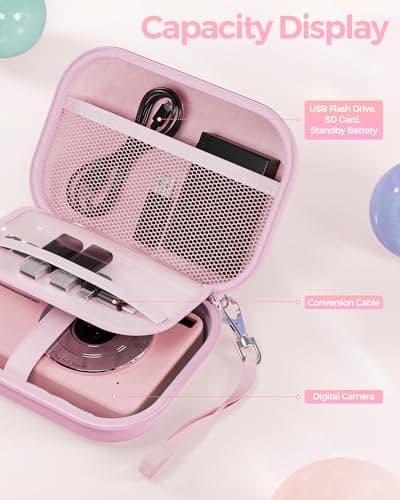 ProCase Small Digital Camera Case for Kodak PIXPRO FZ55/FZ53/FZ45/FZ43, Hard Shell Camera Case, Cute Compact Travel Carrying Protective Camera Storage Case for Kids -Pink - Thumbnail 4