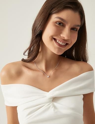 EAMTI 925 Sterling Silver Heart Necklace for Women Cubic Zirconia Necklace Halo CZ Pendant Dainty Jewelry Gifts for Women Extenders with Lobster Clasp Gifts for Women Anniversary Day/Valentine’s Day - Thumbnail 6