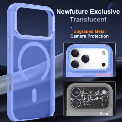 Newfuture Magnetic for iPhone 17 Pro Max Case [Compatible with Magsafe] [Military Grade Drop Protection] Translucent Matte Anti-Scratch Shockproof Protective Phone Cover 6.9 Inch, Light Purple - Thumbnail 4