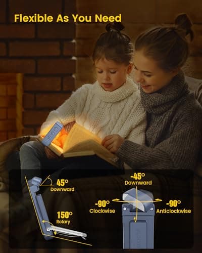 Glocusent USB Rechargeable Book Light, Portable Clip-on LED Reading Light, Reading Lights for Books in Bed with 3 Amber Colors & 5 Brightness Dimmable, Compact & Long Lasting, Perfect for Book Lovers - Thumbnail 5
