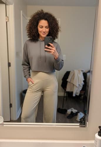 Naimula Wide Leg Pants for Women Loose Yoga Pants with Pockets Stretch Casual Lounge - Thumbnail 3
