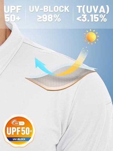 TACVASEN Polo Shirts for Men Dry Fit Short Sleeve Performance Collared Shirt Light UPF 50+ Tactical Work Golf Polos White, L - Thumbnail 2