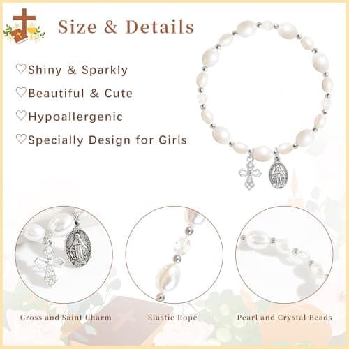 BAYLAY Baptism Gifts for Teens Girls - Cross Bracelet Baptism Bracelet Gifts for Teenager Teen Girls - Thumbnail 4