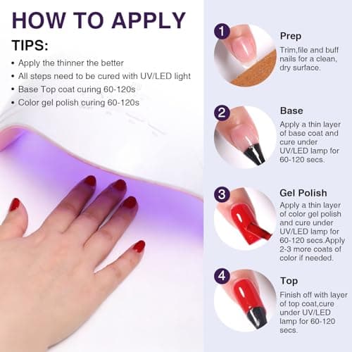 GELLAKTIK Gel Polish Set of 6 Colors 12ml with Purple Beige,Spring Gel Nail Polish Set for Salon DIY at Home, Soak Off LED UV Gel Nail Polish, Gifts for Women Girls - Thumbnail 5