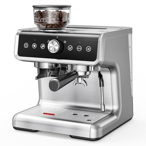 EUHOMY Espresso Machine with Grinder, 20 Bar Coffee Maker with Milk Frother Steam Wand, Professional Expresso Coffee Machines with Removable Water Tank, Latte & Cappuccino Machine for Home Barista - Image 1
