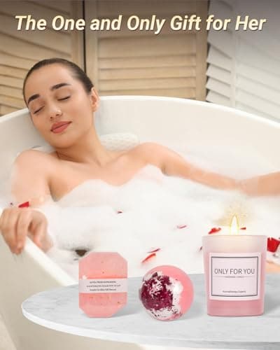Women Relaxing Spa Gift Basket, 10 Rose Scented Candles, Eye Mask & Blanket, Ideal Birthday Get Well Holiday Present For Ladies - Thumbnail 6