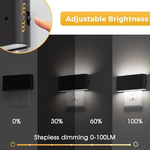 L LOHAS LED Night Light, Dimmable Modern LED Night Lights Plug into Wall,Dusk to Dawn Sensor Night Lights for Kid, 0-100LM 5000K Nightlight for Hallway Bedroom Stairway - Thumbnail 3