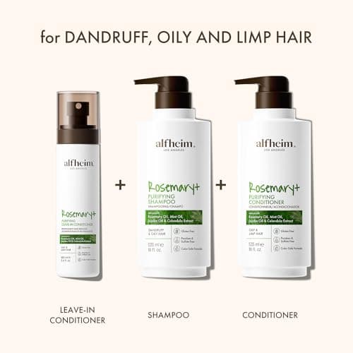 ALFHEIM Rosemary Shampoo Conditioner Leave-in Conditioner 3-piece set Deep Cleansing Scalp Care Strengthens Roots & Prevents Flatness Sulfate & Paraben-Free for Oily Scalp & Sensitive Skin - Thumbnail 3