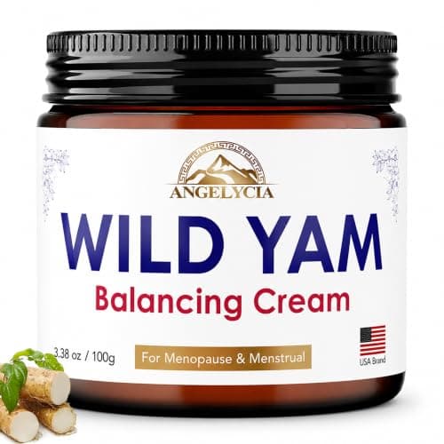 ANGELYCIA Organic Wild Yam Cream for Hormone Balance - Natural Support for Menopause, Perimenopause & PMS Relief - Pure Wild Yam Root Extract Estrogen-Free Balancing Cream for Women - 3.38 oz - Image 1
