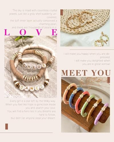Sistenia 20,000 Pcs Clay Beads Bracelet Making Kit, 120 Colors 6 Boxes Polymer Beads Spacer Heishi Beads & Jewelry Kit with Pendant Charms Elastic Strings, Crafts Gift for Kids Adults - Thumbnail 6