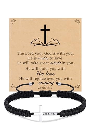 Sistble Mothers Day Gift Cross Bracelet for Women Christian Jesus Inspirational Bracelet for Women Baptism Confirmation Gift Bible Verse Jewelry for Granddaughter Daughter - Image 1
