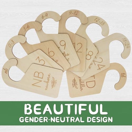 ITDYB Baby Closet Dividers for Clothes Organizer - Wooden Baby Clothes Dividers from Newborn to Toddler, Set of 8 Double-Sided Gender Neutral Baby Clothes Size Dividers 0-24 Months for Nursery Decor - Thumbnail 5