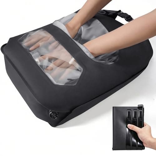 Travel Washing Bag, 2-in-1 Air Valve Design for Separate Washing and Less Water Use, Portable Travel Laundry Washing Bag for Camping, Cruise and RV Living - Travel Lighter, Carry Less