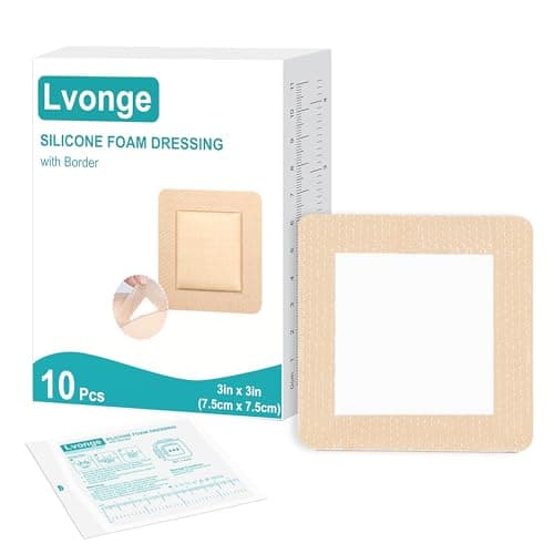 Silicone Foam Dressing 3"x3", Waterproof Absorbent Wound Dressing Bandages for Wound Care,10 Pack Wound Silicone Large Bandages - Image 1