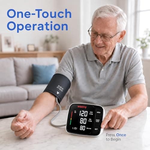 WEONY Blood Pressure Monitor,Upper Arm Blood Pressure Monitors for Home Use,FSA&HSA Eligible Digital Blood Pressure Machine,Adjustable 8.7"-17" Blood Pressure Cuff Backlight LCD 2 * 90 Memory - Thumbnail 2