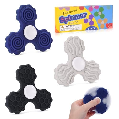 Dalycro 3 PCS Silicone Fidget Spinners, Sensory Toys for Adults and Kids, Textured Spinners for Fun Autism Anxiety Stress Relief Classroom Office and Travel (Multicolor-1) - Image 1