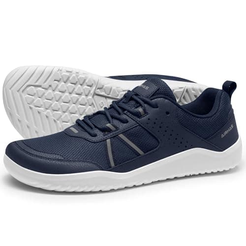 AIRHAS Men's Anatomical Toe Box Barefoot Shoes Zero Drop Breathable Gym Shoes for Men Minimalist Casual Shoes(Navy, 14.0W) - Image 1