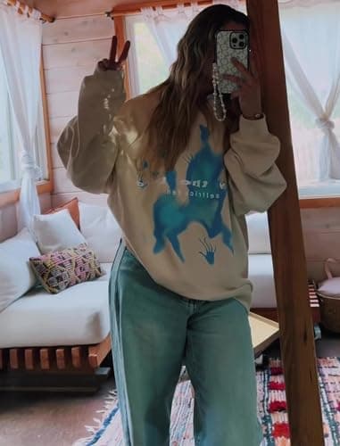 Aelfric Eden Graphic Hoodies Vintage Printed Hoodie Sweatshirt Casual Oversized Long Sleeve Streetwear Hooded Pullover - Thumbnail 3