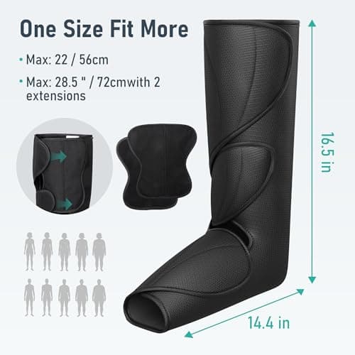 QUINEAR Leg Massager with Heat and Air Compression,Foot and Calf Massager for Circulation and Pain,Compression Boots with 3modes and 3 Intensities - Thumbnail 5