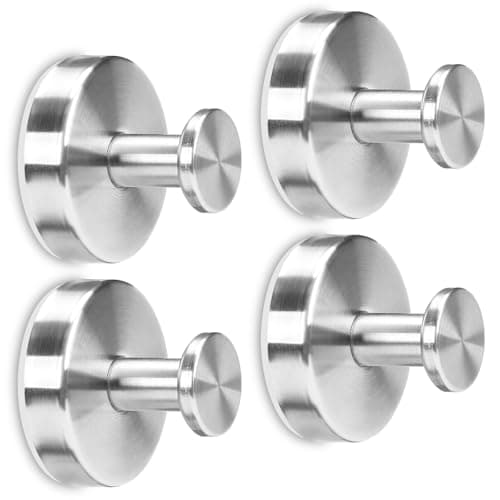 MNGD Towel Hook Shower Suction Hooks Towel Hanger for Bathroom Hanging Coat, Robe, Removable Wall Mounted Hook for Bedroom Kitchen Hotel Pool Brushed Nickel(4-Pack)