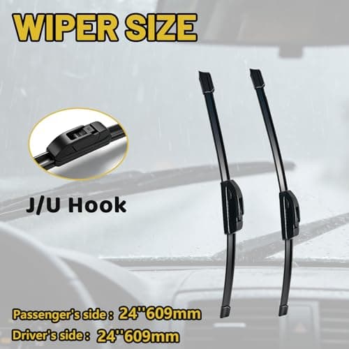 Dodge Ram 1500 Ram 2500 Ram 3500 2002-2008 24"+24" Hook Style All Season OEM Replacement Beam Wiper Blades - Thumbnail 2