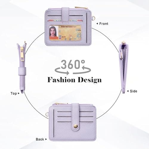 Airkit Wristlet Wallets for Women, Keychain RFID Blocking Credit Card Holder, Small Girly Wallet with Bracelet, Silicone Beaded Tassel Key Ring Card Holder, Purple - Thumbnail 5