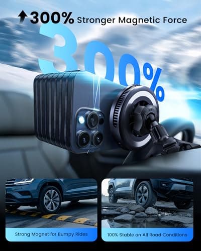 Qi2.2 25W Wireless Car Charger Magnetic Phone Holder Mount for Magsafe with Cooler for Air Vent, Wireless Fast Charger 25W for iPhone 16-17 Series with iOS 26,15W for iPhone 12-15 (Grey) - Thumbnail 5