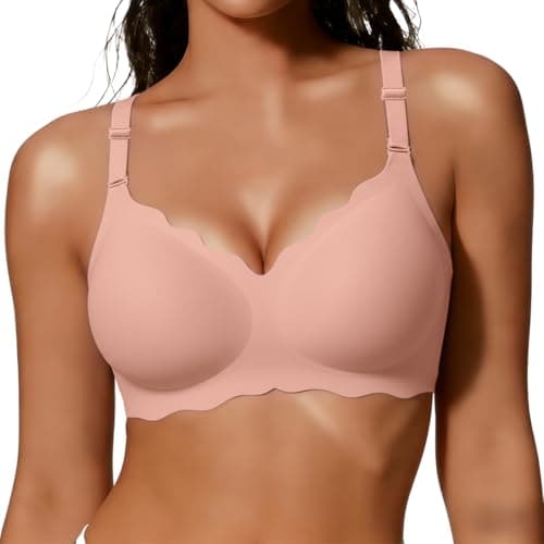 COCOMARTS Jelly Bras for Women No Underwire Wireless Push Up Bra TeaRed,M - Image 1