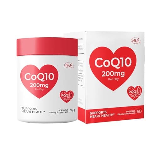 HUJ CoQ10 with Red Ginseng Formula - Heart Health & Energy Production Support with Coenzyme Q10, Red Ginseng Extract, Vitamin E & PQQ - 60 Softgels - Image 1
