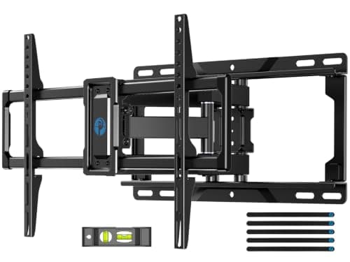 Pipishell Full Motion TV Wall Mount for 42-85 inch LED TVs up to 132lbs, Fits 65 75 Inch Swivel TV Mount Bracket with Articulating Arms, Max VESA 600x400mm, Fits 12” 16" Wood Studs - Image 1