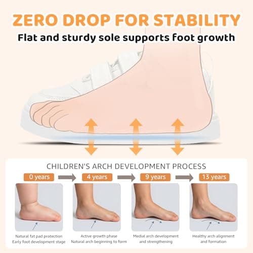 STQ KIDS Toddler Boy Shoes Wide Toe Box Lightweight Boy Sneakers Non-Slip Zero Drop School Kids Walking Running Tennis Shoe White Toddler 9 - Thumbnail 6