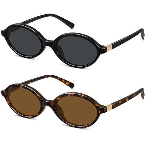 WOWSUN Retro Oval Sunglasses Womens Trendy Sun Glasses Sunnies UV400 Protection - Image 1