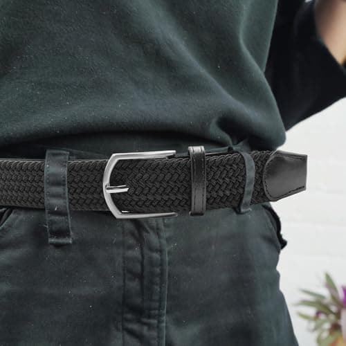 Myfunc 2Pack Belts No Holes Golf Jeans Pants Casual Stretchy Elastic Braided Woven Belt for Mens Boys Womens Girls - Thumbnail 5
