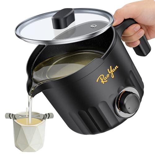 RAOYAN 1.5L Candle Wax Melter with Pour Spout, Candle Making Kit for Beginners and Adults, Wax Melting Pot for Candle Making with Stirring Spoon - Black - Image 1
