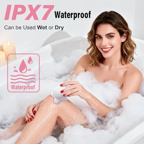 Electric Razors for Women Legs: Rechargeable Body Shaver - Waterproof Wet Dry Hair Remover - Applicable to Facial, Leg, Arm, Bikini Area - Thumbnail 5