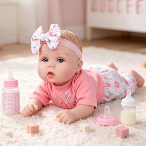 Milidool Realistic Reborn Baby Dolls Girl - Realistic Baby Dolls Girl Real Looking 18 inch Doll with Soft Poseable Body, Lifelike Newborn Baby Doll, Kids Gift for 3+ Years Old - Thumbnail 3