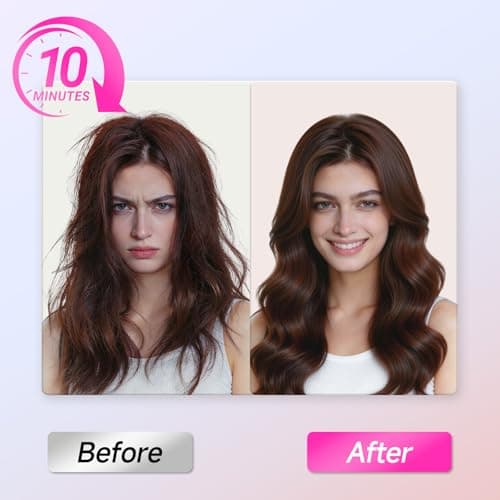 Dyhoo Auto Curling Iron 1.25 Inch, Rotating Hair Curler for Beach Waves, AutomaticHair Curler with Anti-Scald & Anti-Tangle, Ceramic Curling Wand for Long Hair, Dual Voltage, Pink - Thumbnail 2