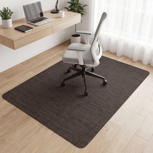 Carvapet Office Chair Mat for Hardwood Floor, 36x48 Inch Heavy Duty Floor Protector, Non Slip Desk Chair Mat for Rolling Computer Gaming Chairs, Easy to Clean Dark Brown - Image 1